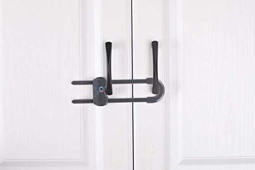 Pack of 12 - Baby Proofing Cabinet Locks Adjustable U Shaped Baby Safety Latches for Drawers, Fridge, Closet Modern Baby Proofing Cabinet Lock with Extra Secure Lock Buttons (Thunder Grey)