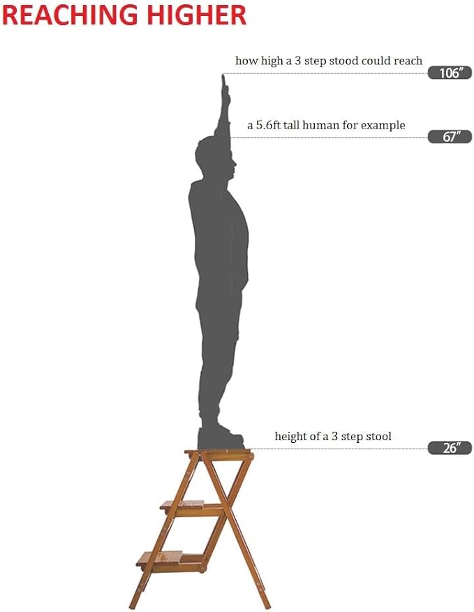 Wooden Step Stool for Adults/Folding stools Wood Step Ladder/Lightweight Step Stool/Folding Step Stool, Portable Ladder, Anti-Slip Ladder,high Chair,Step Chair