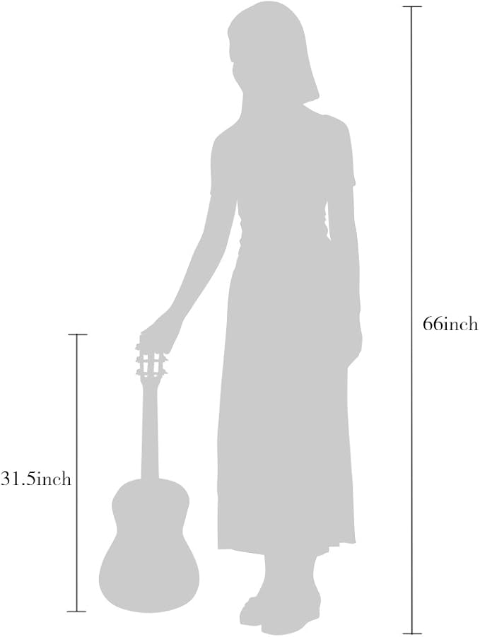 ADM Beginner Acoustic Classical Guitar 30 Inch Nylon Strings Wooden Guitar Bundle Kit for Kid Boy Girl Student Youth Guitarra Online Lessons with Gig Bag, Strap, Tuner, Extra Strings, Picks,Black 1