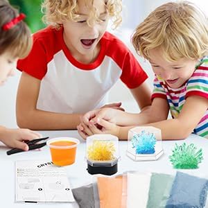 BenBen Crystal Growing Kit for Kids, Grow 6 Crystals with Light Up Display Stand, Educational STEM Toys for Girls and Boys, Science Kit for Kids Age 8-14, Birthday Gifts Science Experiments