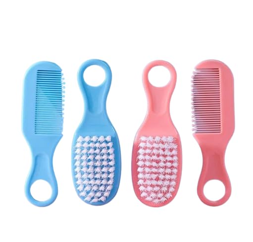 Baby Comb and Brush Set – Soft Bristles for Newborns, Toddlers & Infants | Gentle Scalp Care | BPA-Free, Hypoallergenic | Baby Hairbrush for Cradle Cap & Sensitive Skin (Blue)