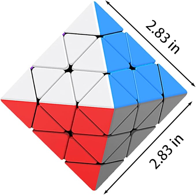 Pyramid Speed Cube Face Turning Octahedron Cube Octahedron stickerless Speed Cube Puzzle Triangle Magic Cube Puzzle Toy for Kids and Adults