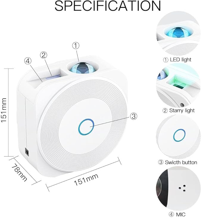 Smart Star Light Galaxy Projector, Home Planetarium Projector, Rotatable Nebula Cloud Stars, DIY Scenes, 24H Timer Modes Starry Projector for Bedroom (Music Control)