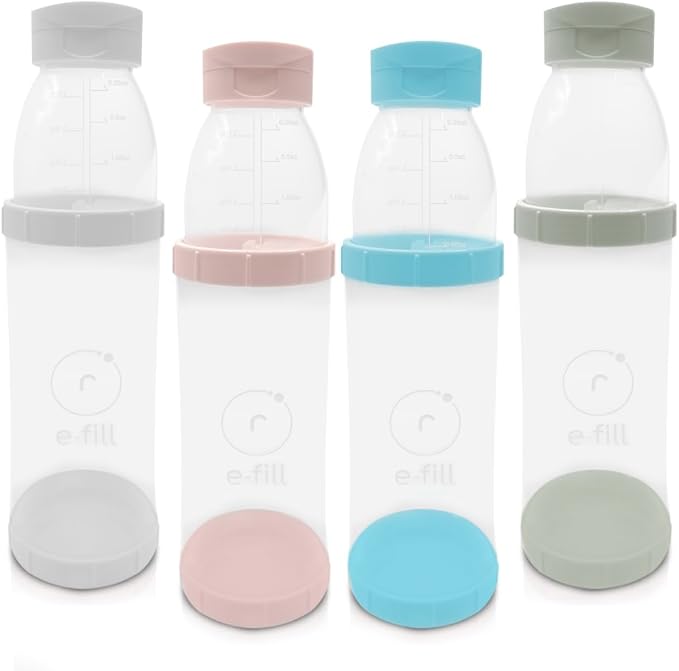 Re-Fill Powder Container To-Go, 2-Compartment Powder Travel Dispenser with Measurements - Powder Container for Protein Powder and Pre-Workout to use On-The-Go (Blue)