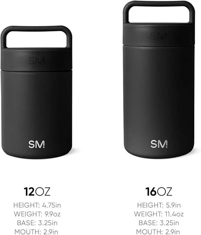 Simple Modern Food Jar for Hot Food | Reusable Stainless Steel Vacuum Insulated Leak Proof Lunch Storage for Smoothie Bowl, Soup, Oatmeal | Provision Collection | 12oz | Ice Gray