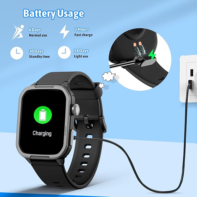 Smart Watch for Kids No Phone Needed, Tempered Glass Fitness Tracker Boy Teens with 19 Sport Modes, Pedometer, Sleep Monitor, Kids Watch Birthday Gifts Toy Gift for Girls Boys 6-16 (Black)