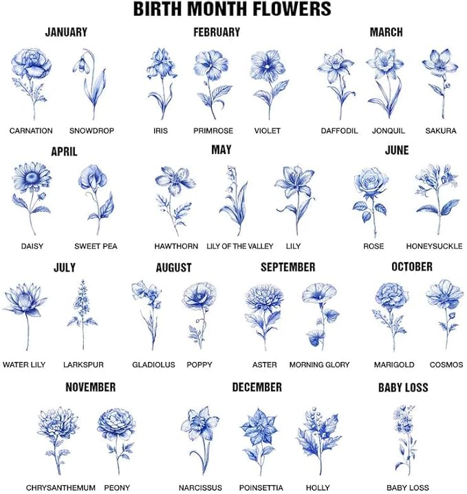 Personalized Mug - Toile De Jouy Birth Flower Grow An Old Friend - Trendy France-China Inspired Design - Christmas Birthday Gift for Girl Friends Besties BFF Best Friend Wildflower Floral Frame