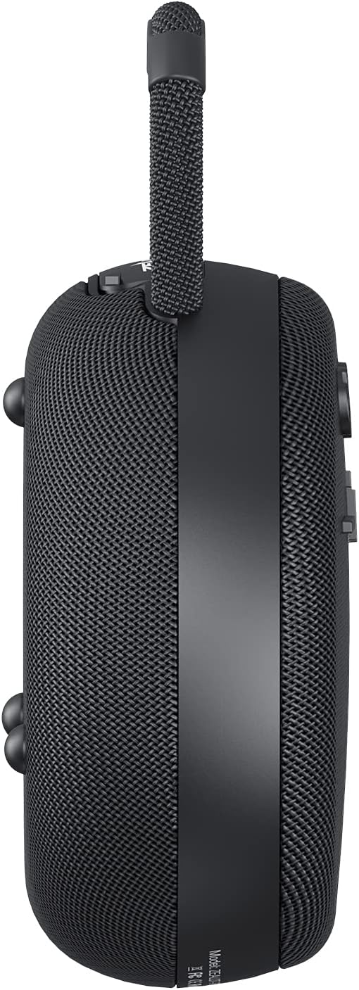 MusiBaby Mini Bluetooth Speaker – Bluetooth 5.3 with 6956C Chipset, IPX7 Waterproof, Rubberized Shell, Clip-On Lanyard, Ultra-Portable for Shower, Pool, Teens, Backpack, Gifts (Black)