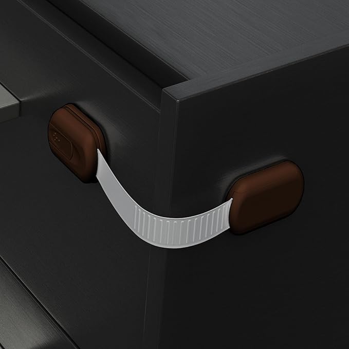 SKYLA HOMES Baby Locks (8-Pack) Child Safety Cabinet Proofing - Safe Quick and Easy 3M Adhesive Cabinet Drawer Door Latches No Screws & Magnets Multi-Purpose for Furniture Kitchen Ovens Toilet Seats