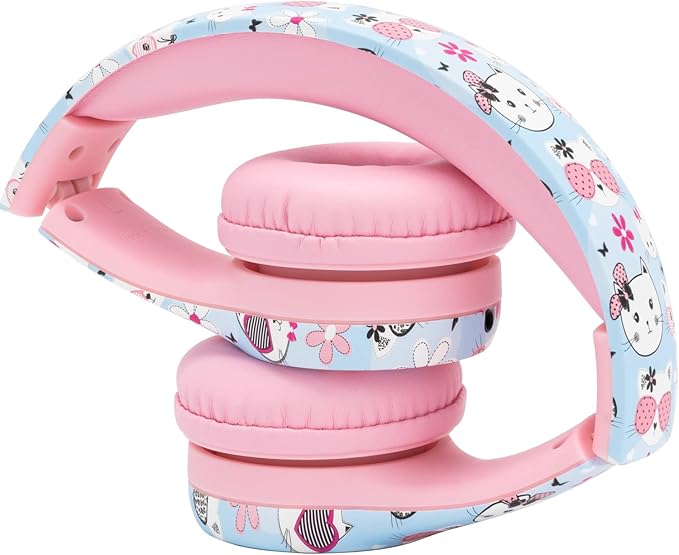 Snug Play+ Kids Headphones – Volume Limited 93dB for Safe Listening – Foldable, Durable Headphones for Toddlers, Boys & Girls – Tangle-Free Cord – Ideal for Travel, School, Tablets - Kitty