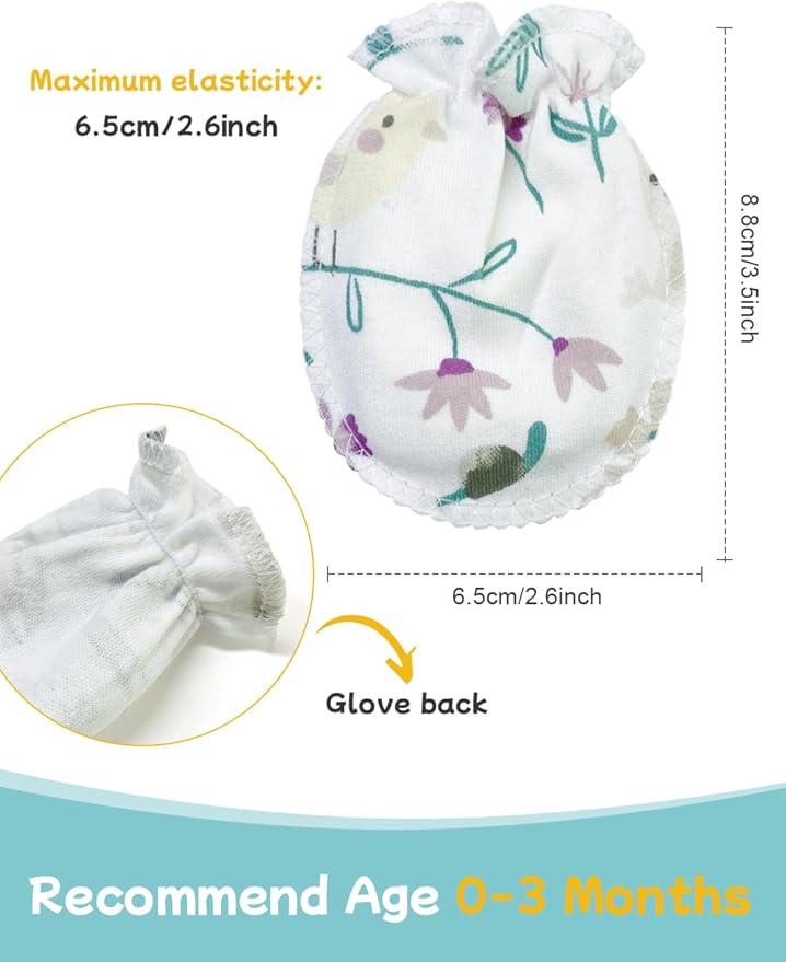 Cute Baby Mittens Newborn, No Scratch Baby Boy Mittens, Baby Girl Hat Gloves for Toddlers, Infant, Newborn