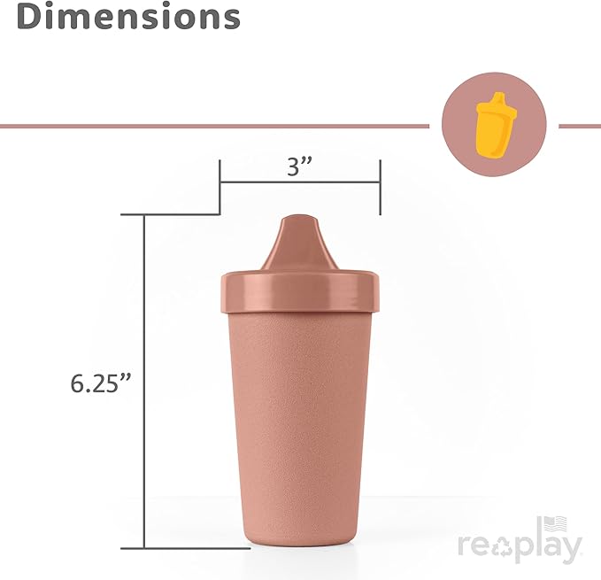 Re-Play Sippy Cups for Toddlers - 10 Oz. Reusable Spill Proof Cups for Kids, Dishwasher/Microwave Safe - Made in USA - Set of 3-3.13" x 6.25" - Berry