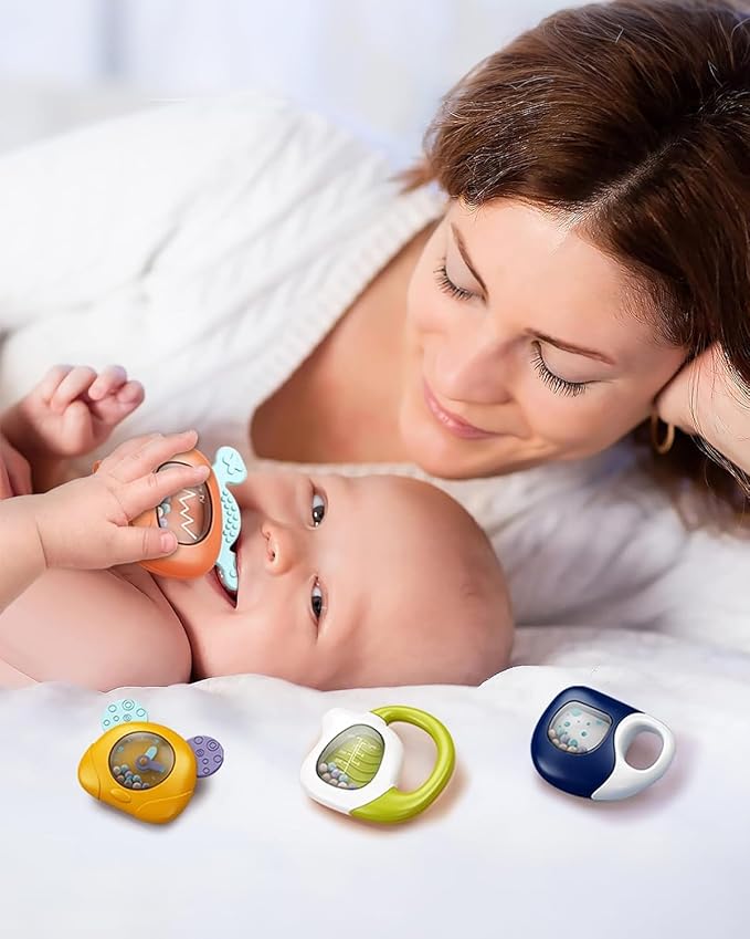 dearlomum Baby Play Mat Gym,Funny Play Piano Tummy Time Baby Activity Mat with 5 Infant Sensory Toys & 4 Wrist Rattle Socks, Boy & Girl Gifts for Newborn 0 to 3 6 9 12 Months(Pink)