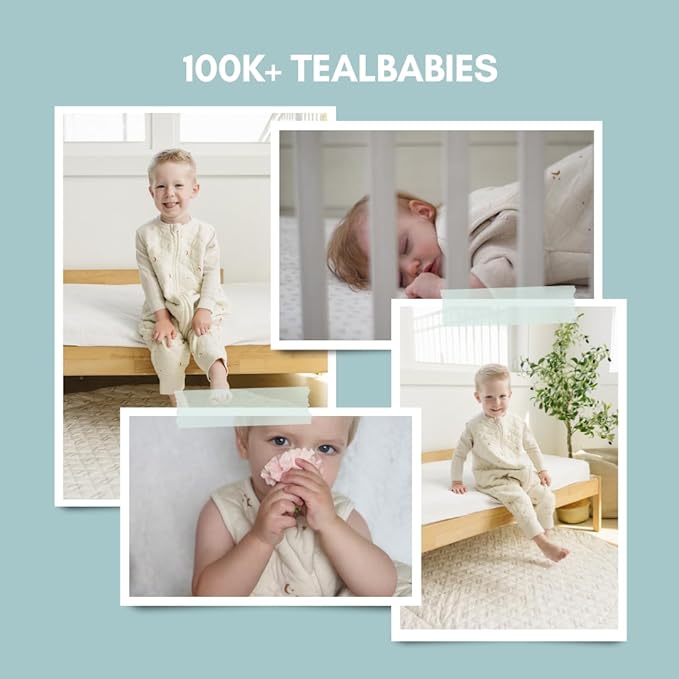 Tealbee Dreamsuit: Toddler Sleep Sack with Feet 2T-3T - 1.2 TOG All Season Baby Wearable Blanket for Walkers - Rayon made from Bamboo, Organic Cotton Sleep Bag - Moons Stars