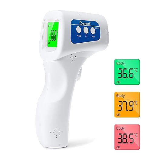 Berrcom Non Contact Forehead Thermometer Digital No-Touch Infrared Thermometers 3 in 1 for Adults and Kids Fever Check Thermometer Temperature Gun for Baby(Included 2X AAA Batteries)