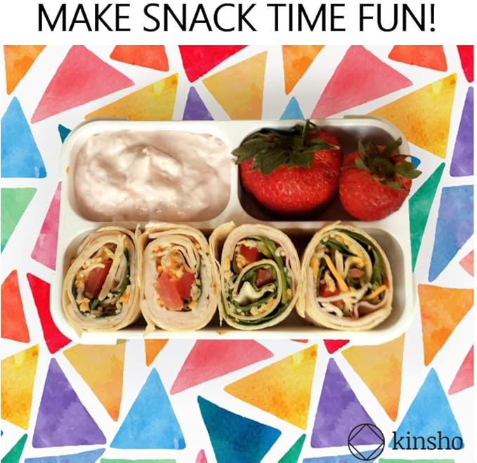 kinsho MINI Lunch-Box Snack Containers for Kids | SMALL Bento-Box Portion Container | Toddler Pre-School | Leak-proof Boxes for Work, Travel | Best for Adults Boys Girls | Pink Purple, Coral 3 pack