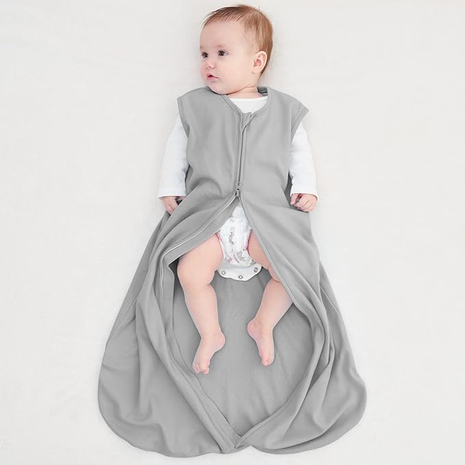 Yoofoss Baby Sleep Sack 0-6 Months Baby Wearable Blanket 100% Organic Cotton 2-Way Zipper TOG 0.5 Toddler Sleeping Sack 3 Pack, Comfy Soft Lightweight(Small)