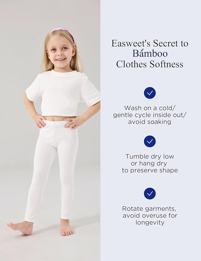 Toddler Girls Leggings 2-Pack Bamboo Viscose Little Girls Casual Stretch Pants