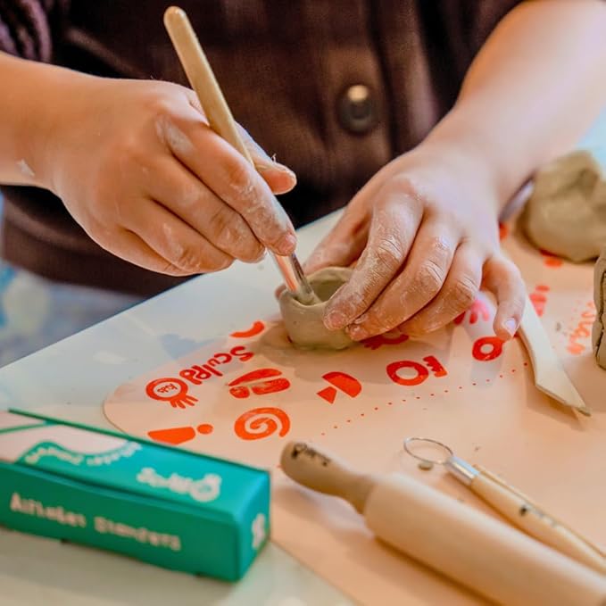 Sculpd - The Original Air Dry Clay Kit for Kids Age 7 8 9 - Includes Air Dry Modeling Clay, 10 Colors Paint Set, Paintbrushes, Sculpting Tools, Guide and More - Air Dry Clay for Kids Pottery