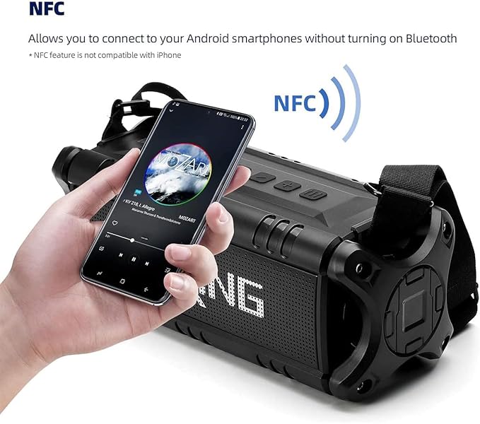 W-KING Bluetooth Speaker, 90W Max Loud Portable Speakers Bluetooth Wireless, IPX6 Waterproof Outdoor Speaker with 50W Deep Bass/2 Powerful Subwoofer/40H/Power Bank/EQ/TF/AUX/NFC for Pool/Party/Travel