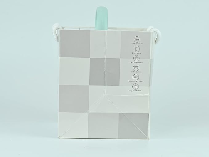 Divoom Ditoo Pixel Art Gaming Portable Bluetooth Speaker with App Controlled 16X16 LED Front Panel, Also a Smart Alarm (White)