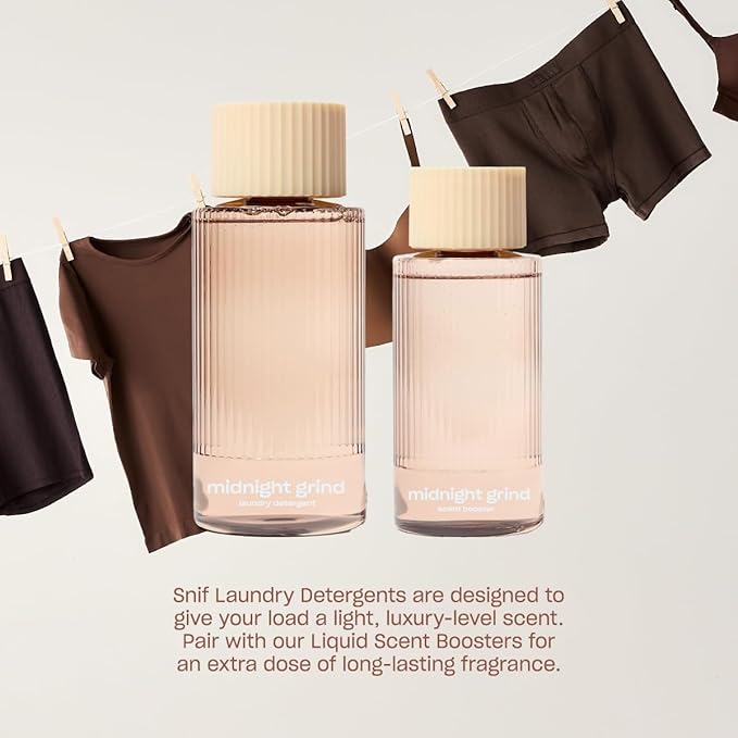 Snif Midnight Grind Laundry Detergent, Bold, Rich Espresso Scent, 64 Loads, Non-Irritating to Skin, Clean, Non-Toxic, Vegan, Cruelty Free, 16oz