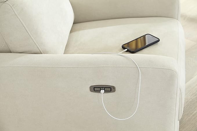 Nurture& The Glider Premium Power Recliner Nursery Glider Chair with Adjustable Head Support | Designed with a Thoughtful Combination of Function and Comfort | Built-in USB Charger (Ivory)