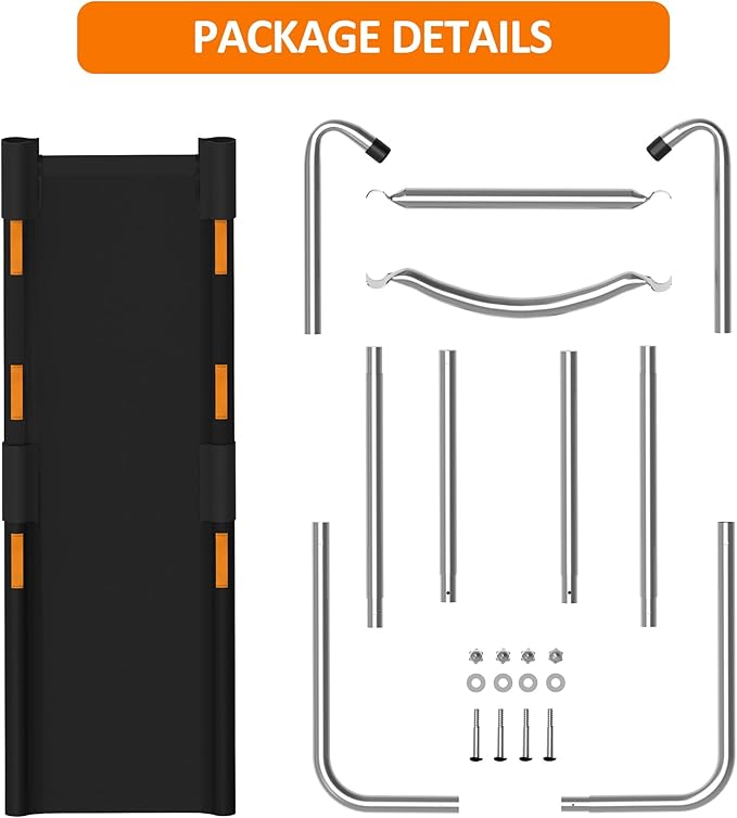 Gardenature Trampoline Slide Universal Trampoline Ladder with Handles for Toddler Strong Tear Resistant Fabric Climber Trampoline Accessories for Kids