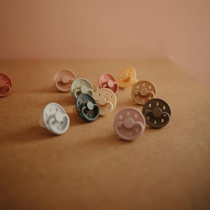 FRIGG Natural Rubber Baby Pacifier 4-Pack Crystal Sparkle | Made in Denmark | BPA-Free (0-6 Months)