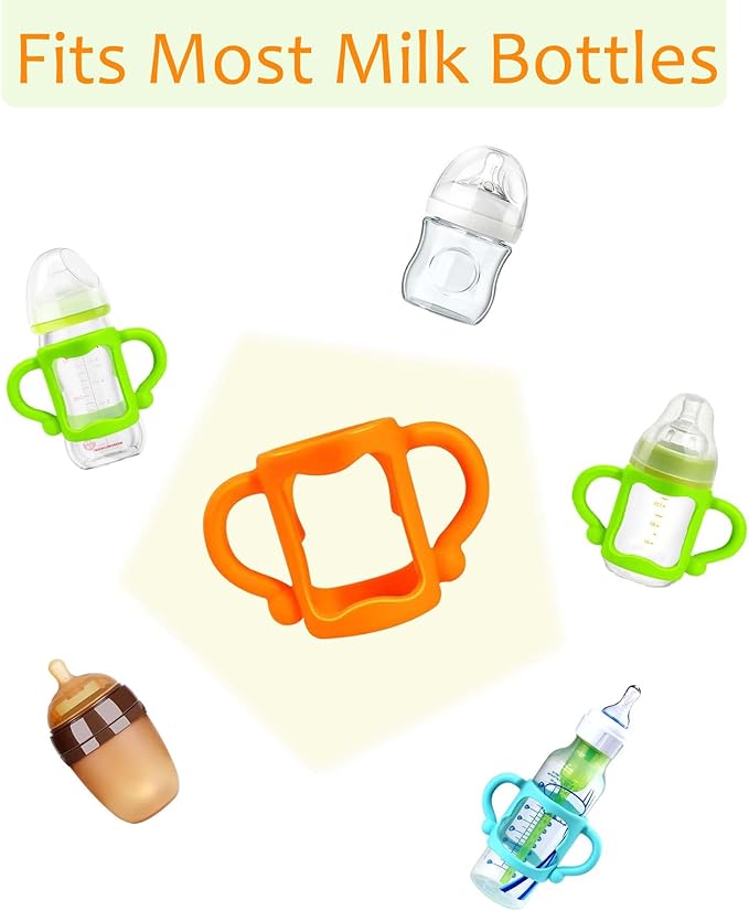 RTMOK Bottle Handles for Dr. Brown's Narrow Baby, Wide-Neck, Removable Easy-Grip Transitional Sippy Cup Handles, 100% Silicone-BPA-Free Material, 4m+