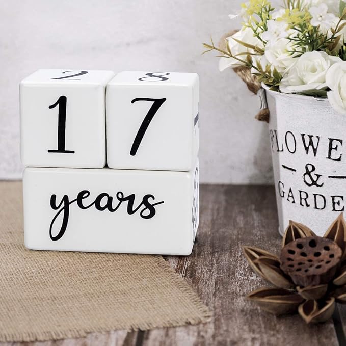 Baby Monthly Milestone Blocks for Boy or Girl, Milestones Age Photo Block Set for Baby Shower, Pregnancy Countdown, 7 Pcs