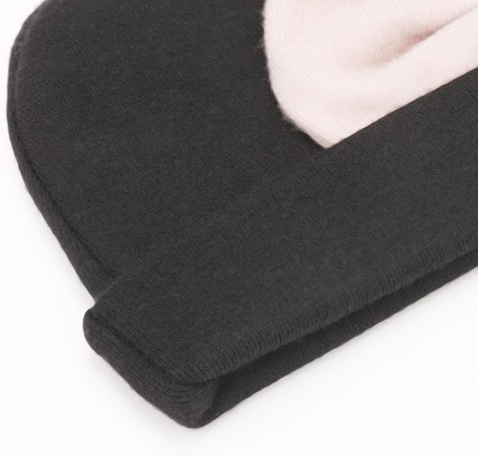 BQUBO Newborn Baby Hats Mittens Set Hospital Hat Beanie Infant Bow Hats Baby Gloves No Scratch Mittens for 0-6 Months