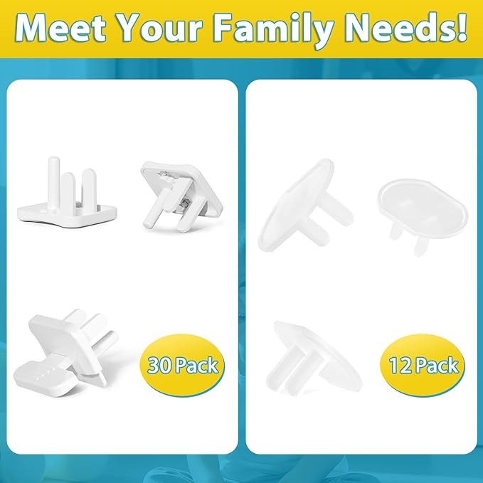 Babepai Outlet Covers Baby Proofing 42-Pack White, Child Proof Electrical Protector Safety Baby Safety Plug Covers