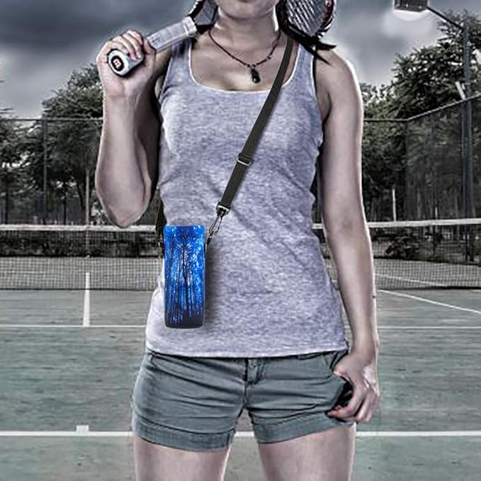 Neoprene Water Bottle Carrier Bag with Adjustable Shoulder Strap for Men Women Walking Hiking,Portable Insulated Holder Case for Stainless Steel/Glass/Plastic Bottles