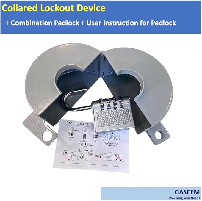 Door Knob Lockout Device (Matt Silver, 1 Padlock). Door Handle Lock - Prevents Doorknobs from Turning and Access to Keyhole. Childproof Door Knob Cover.