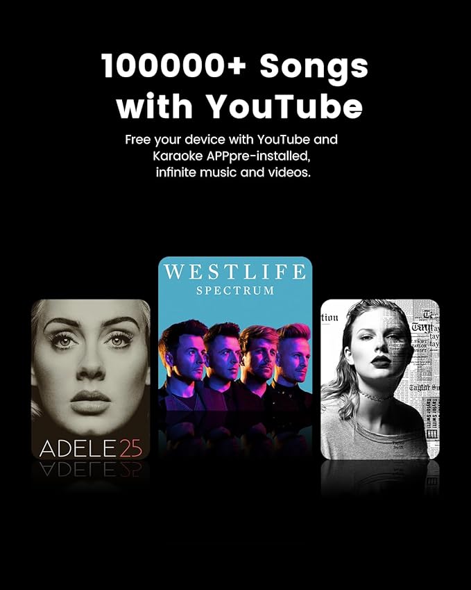 Smart Karaoke Machine for Adults - with Lyrics Display, 64GB Karaoke Tablet, 2 Wireless Mics, Professional Karaoke System, 300W Peak Power, 4 DJ Lights, Karaoke Speaker for Any Occasion