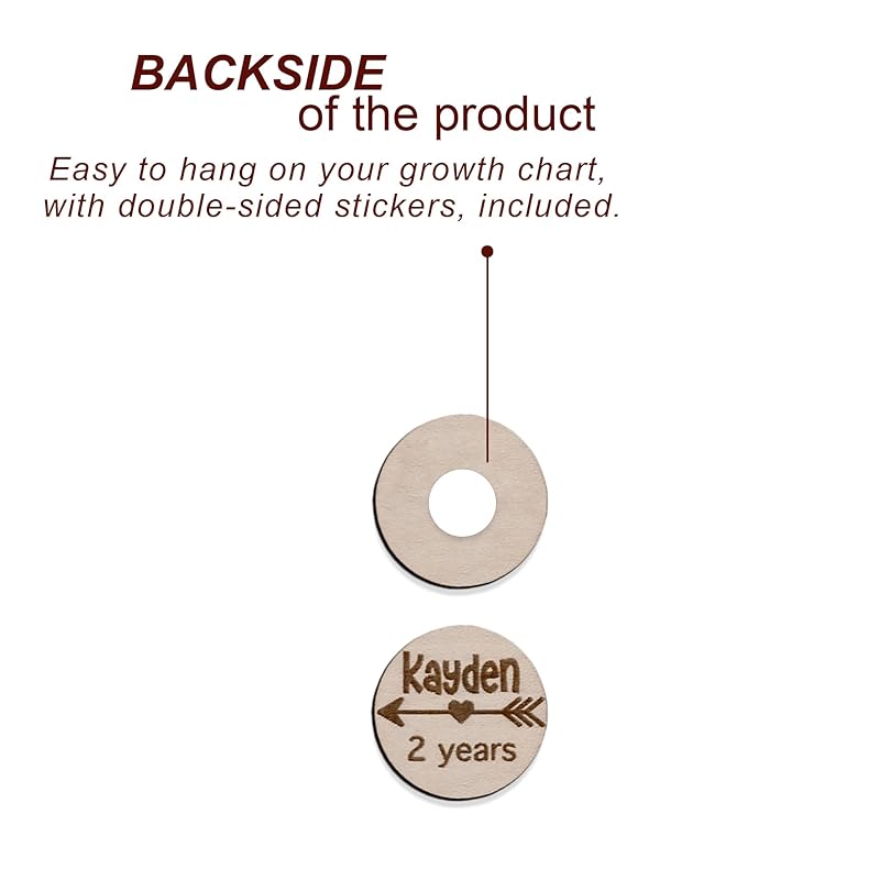 Personalized Wooden Markers for Kids Ruler Growth Chart.