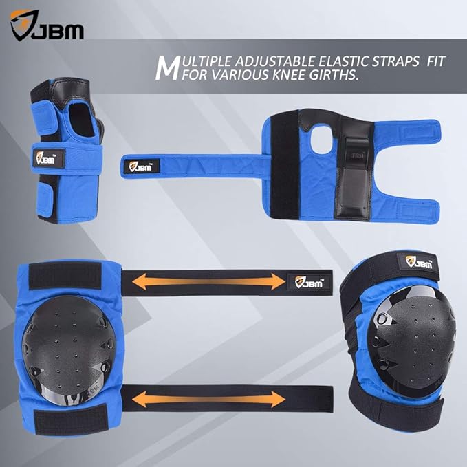 JBM Adult & Kids Knee Pads Elbow Pads and Wrist Guards for Inline Skating, Roller Skating, Skateboarding, Scootering