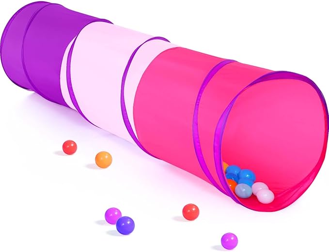 Kids Play Tunnel Tent for Toddler, 6-ft Pop Up Crawl Tunnel Toy for Baby Infant Children or Dog Cat, Collapsible Gift for Boy and Girl Play Tunnel Indoor and Outdoor Game (Colorful Play Tunnel)