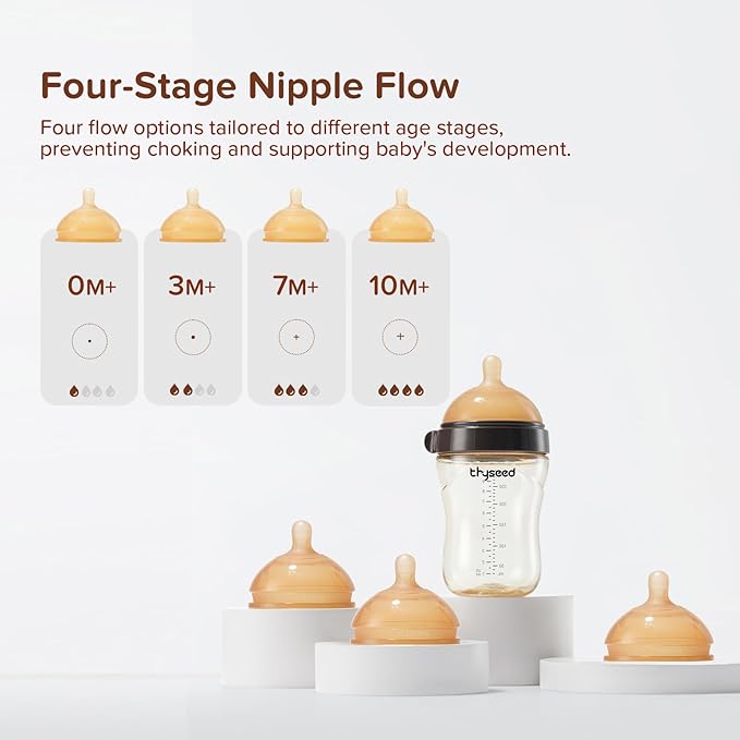 PPSU Natural Breast-Like Bottle with Nipple(3-7 Months),10oz,1pack