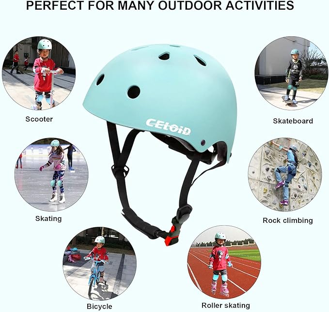Kids Bike Helmet,Toddler Skateboard Helmets for Ages 2-3-5-8-14 Years Boys Girls,Adjustable Multi-Sport Bicycle Skateboarding Football Roller Skating Scooter Rollerblade Balance Bike Helmet