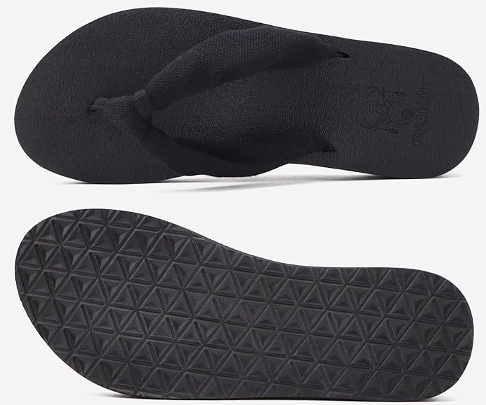 KuaiLu Flip Flops for Women with Arch Support Yoga Mat Comfortable Summer Beach Walking Thong Cushion Sandals Slip On Indoor Outdoor