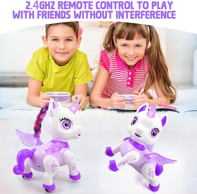 Unicorn Toys for Girls Age 4-6: Robot Pets for Kid Remote Control Robot Toy for Ages 5-7 Smart Robots Girl Toy 4-5 Robot Toy for Kid 8-12 Birthday Gifts for 3 4 5 6 7 8 Year Old Girl, Purple