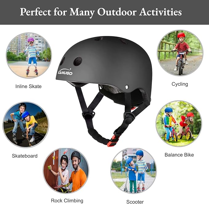 KAMUGO Kids Bike Helmet,Toddler Helmet Adjustable Kids Bicycle Helmet Girls Or Boys Ages 2-8/8-14 Years Old Multi-Sports for Cycling Skateboard Scooter