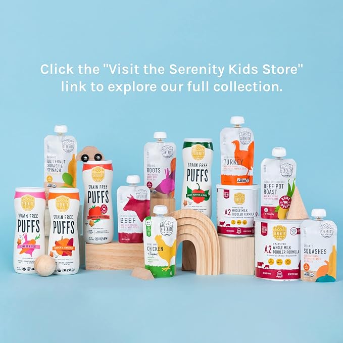 Serenity Kids 6+ Months USDA Organic Veggie Puree Baby Food Pouches | No Sugary Fruits or Added Sugar | Allergen Free | 3.5 Ounce BPA-Free Pouch | Carrots | 1 Count