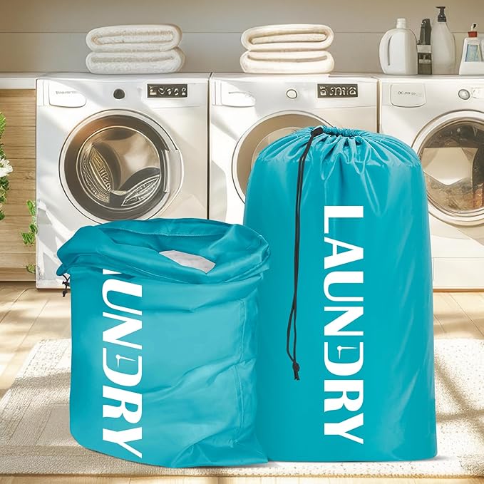 Sylfairy Laundry bags, 2 Pack Travel Laundry Bag for Dirty Clothes with Drawstring, Heavy Duty Laundry Bag for Traveling Camping, Easy Fit a Laundry Hamper or Basket Travel Essentials