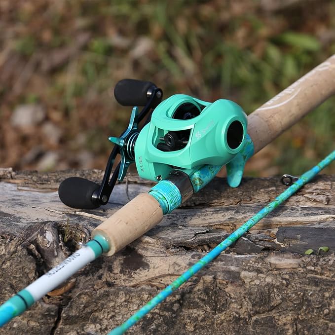 Sougayilang Fishing Rod and Reel Combo, 2-Piece 5-Foot 6-Inch Graphite & Fiberglass Rod, Durable and Strong, Quickset Anti-Reverse Fishing Reel (1Pack/2Pack)