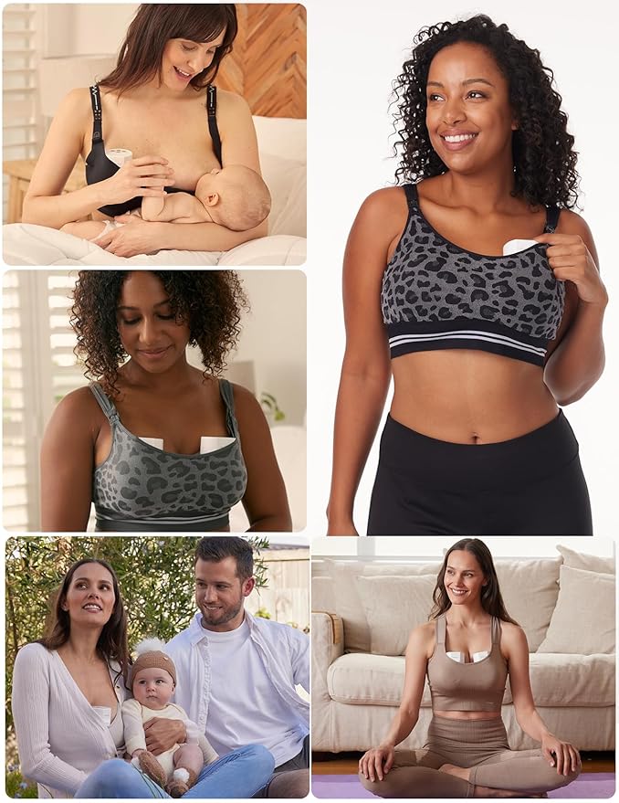 Momcozy Breast Pump S12 Pro Hands-Free, Wearable & Wireless Pump with Soft Double-Sealed Flange, 3 Modes & 9 Levels Double Electric Pump Portable, Smart Display, 24mm, 1 Pack, White