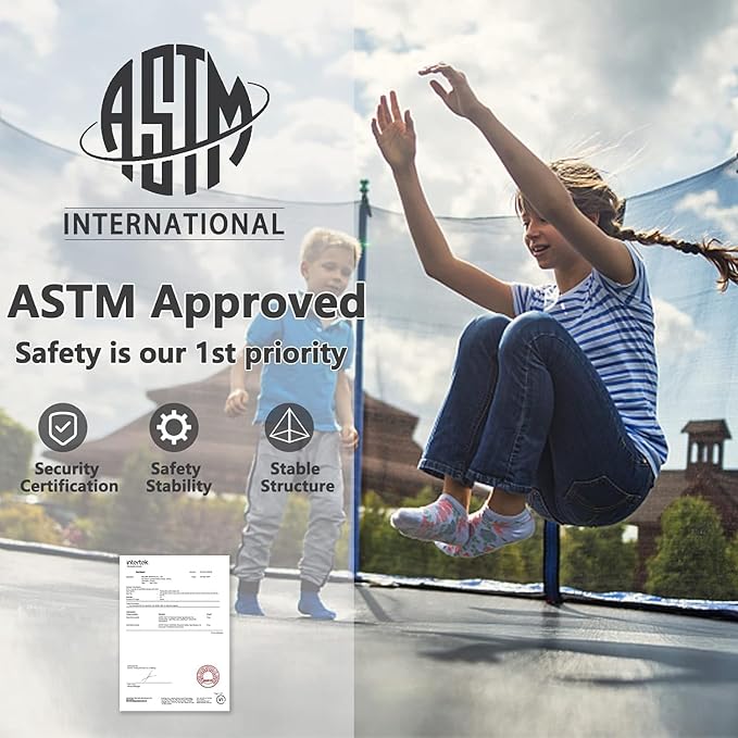 Upgraded 10/12/14/15/16FT Trampoline Outdoor, Large Kids Trampoline with Light, Stakes, Sprinkler, Backyard Trampoline with Basketball Hoop and Net, Capacity for 4-6 Kids and Adults