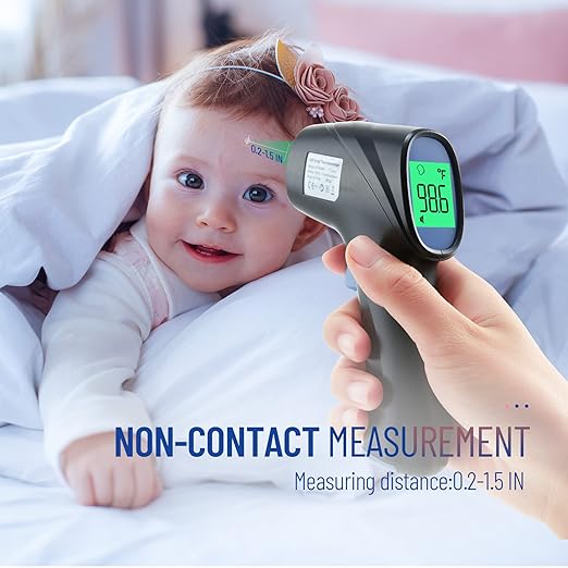 Forehead Thermometer for Adults and Kids, Digital Infrared Thermometer with Fever Alarm, Fast Accurate Results, Easy to use